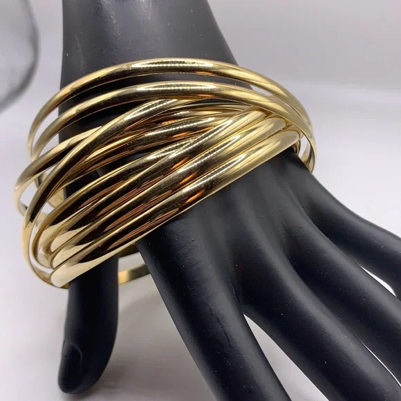 Bangle bracelets gold plated - Picture 3 of 5